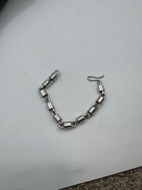 Vintage Modern Sterling silver Cylinder Link Bracelet